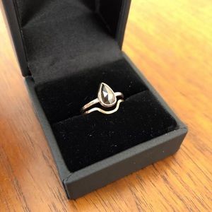 Alexis Russell Black Diamond Ring with Arc Ring